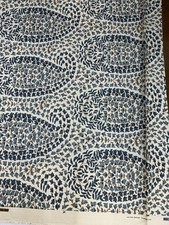Lisa Fine Lahore Monsoon Blue Linen Fabric 48x59 Designer Linen picture