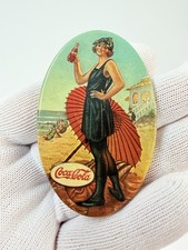 EARLY ORIGINAL 1922 COCA~COLA CELLULOID “BEACH BABE” POCKET MIRROR (PRISTINE) picture