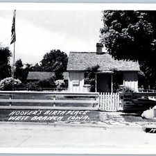 c1940s West Branch, IA Hoover Birthplace RPPC Presidential House Postcard M-472 picture