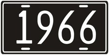 Dodge, Ford or Chevy antique vehicle 1966 License plate picture