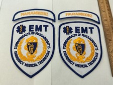 EMT Commonwealth Of Massachusetts collectors patch plus PARAMEDIC ,2 patch sets picture