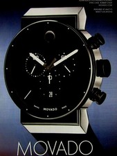 2012 Movado Sapphire Synergy Chronograph 42 MM Black-Original PRINT AD-8.5 x 11