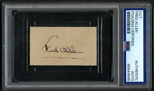 Fred Allen d1956 signed autograph 1.5x2.5 Cut American Comedian PSA Slabbed picture