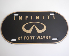 NOS 1990s Vintage INFINITI FORT WAYNE INDIANA Dealer LICENSE PLATE Nissan Datsun picture