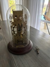 Earl J Anderson The York Minster Cathedral Skeleton Clock Glass Dome WORKING Key picture