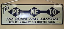 Vintage 1930's 1940's PE-NE-TO SODA POP Metal Sign Very Rare picture