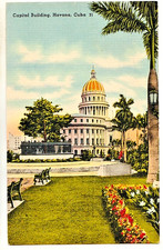 Cuban linen postcard Capitol Building, Havana, Cuba. 1949 picture