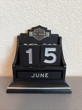 Harley Davidson Calendar Black Silver Perpetual Block Calendar Hallmark 2003 picture