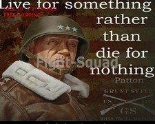 WW2 8x10 Photo General George Patton quote about die for nothing O2164 picture