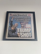 FRAMED TRUMP SHOT New York Post Donald Trump Shot 7/14/2024 Sunday Newspaper picture