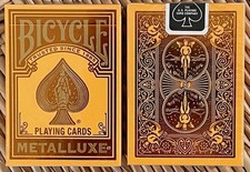Bicycle Metalluxe orange playing cards picture