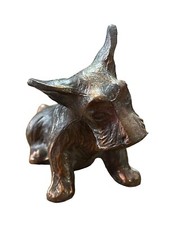 Vintage Cast Metal Scottish Terrier Dog Scotty Scottie Heavy Figurine 3” Tall picture