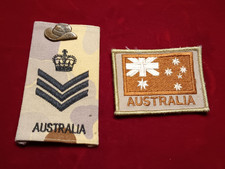 Australian Military Uniform Shoulder Board with ANZAC hat pin & uniform patch picture
