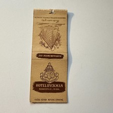 Hotel Dyckman Rooms With Bath Minneapolis MN Vintage Matchbook Cover 4MB101-5 picture