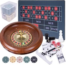 Roulette Wheel Game Set with Large Felt, 16 Inch Roulette Wheel, Retractable picture