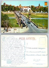 Vintage Valencia Spain Royal Bridge Puente del Real Tram Postcard 1960s picture