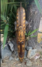 Tribal Primative Mohawk Wood Mask 39” inches picture
