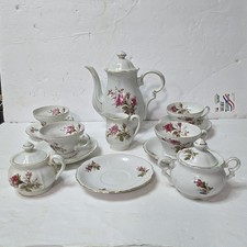 Vintage Moss Rose Design Tea Set w/gold edging, Made In Japan, 13 pc  picture