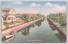 Vintage Venice California Canal View Postcard - Pacific Novelty Co. picture