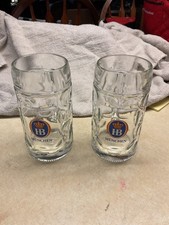 Pair of Hofbrauhaus  1 L/40 oz. beer stein Munchen HB Germany - Used picture