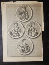 Phillip SIMMS Roman Emperor Antique Engraving Otho Nero Claudius Galba 1700s Art picture