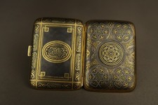 Rare Spanish J. Martin Toledo 24K Gold Damascene Cigarette Case Islamic Pattern picture