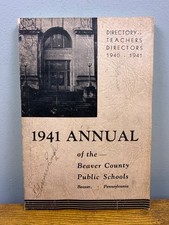 1941 Annual Directory of Teachers & Directors Beaver County Schools Pennsylvania picture