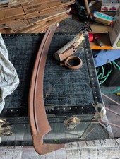 Antique Large Farming Scythe Blade With 1922 Fastening Device Rusty But No Pits picture