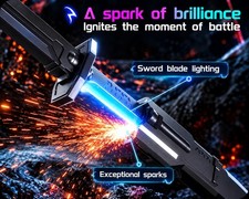 LED RGB Multicolor Light Up Sword Replica Blade, USB-C Rechargeable, Sheath picture