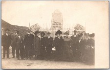 US Mexico Border Monument Group Photo San Diego Tijuana 1910 RPPC Postcard 1376 picture