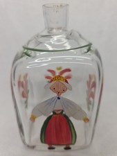 Reijmyre 1810 Swedish Glass Decanter Hand-Blown Clear Glass with maiden picture