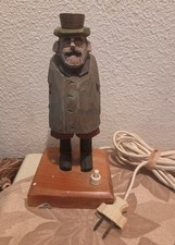 Vintage Folk Art Light Wood Carved Figure Sculpture Rare Handmade picture