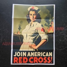 1942 WW2 USA AMERICA WOMEN JOIN RED CROSS ARMY NURSE WAR PROPAGANDA POSTER L0582 picture