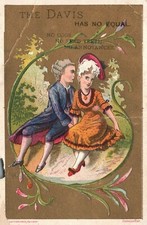 1880s-90s The Davis Has No Equal Vertical Feed Sewing Machines Man & Woman picture