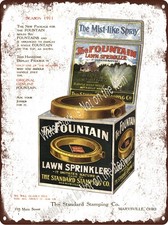 1911 Fountain Lawn Sprinkler Standard Stamping Ohio Metal Sign 9x12