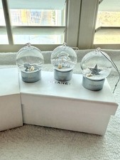 CHANEL Celebration 3pc Mini Snow Globe Ornament Set Lion Camellia Star RARE NIB picture