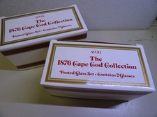 Avon 1876 Cape Cod Collection Footed Glass Set Dark Red Set Of 4 New In Box picture