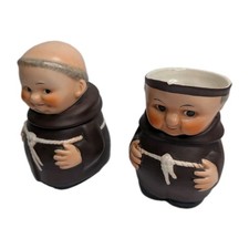 Vintage Goebel Friar Tuck Monk Sugar, Creamer, and Tray Set picture
