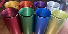 Lot 8 Vintage Retro PERMA HUES Edgerton Ohio Anodized Aluminum Tumblers Kitchen picture