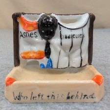 Vintage Made in Japan Ceramic Novelty Ashtray Who Left This Behind Humorous VG picture
