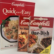 3 Vintage Campbells Soup Recipe CookBooks One Dish, No Time To Cook, Quick Easy picture