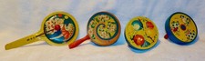 ✨ANTIQUE✨ VINTAGE T COHN TIN LITHO & WOOD CLANGER PARTY CLOWN NOISEMAKER LOT picture