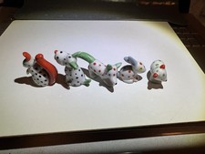  Vintage 1920s/30s German Porcelain Polka Dot Miniature Animal Figurines 5pc set picture