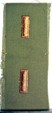 US Army 2nd LT Second Lieutenant Pair OD Fatigue Uniform Rank Insignia Patch V 1 picture
