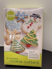 NIB Food Network 6 Arctic cookie cutters Tree, snowflake, snowman, Star, Mitten, picture