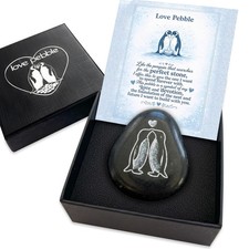 Faythory Cute Penguin Love Pebble – Romantic Small, Stone picture