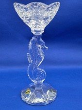 WATERFORD CRYSTAL SEAHORSE PILLAR CANDLESTICK 11 1/4
