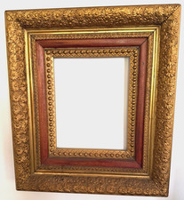 Antique Gold Gilt Gesso WooPicture Frame 8x10 Art Ornate Victorian Baroque Daisy picture