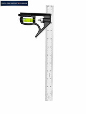 Ryqoru 12-Inch Combination Square, Metric & Imperial, Etched 1/16 in & Black picture