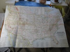 VINTAGE NATIONAL PARKS MONUMENTS AND SHRINES MAP National Geographic May 1958 picture